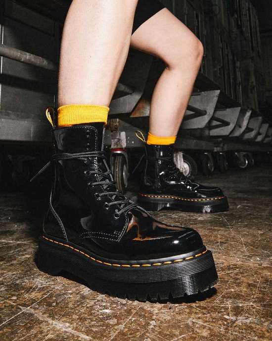 Botines Dr. Martens Jadon Patent Mujer Negros MX-29380